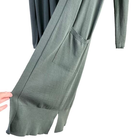 Sita Murt Long Cardigan in sage Green Lightweight 100% Cotton, Size EU 40 / US 8 - Picture 8 of 13